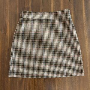 J Crew Wool-blend mini skirt in houndstooth